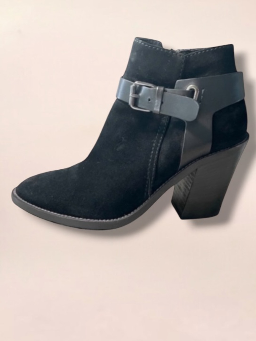 AQUATALIA Waterproof Black Leather Suede Boots Size 9